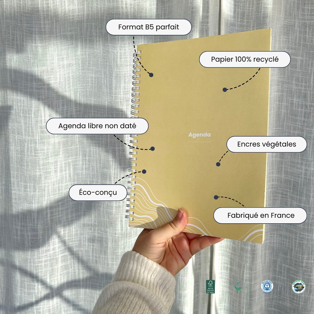 ollo agenda jaune non daté écologique