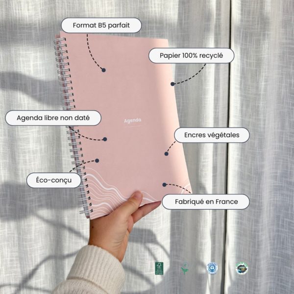 ollo agenda rose non daté écologique